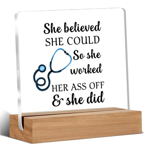 Nurse Graduation Gift | She Believed She Could Acrylic Sign 4x4