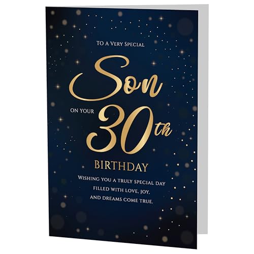 Son's 30th Birthday Card - Premium A5 Navy & Gold Design