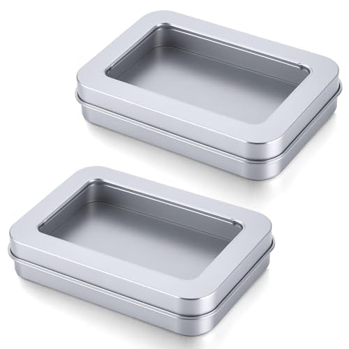 Portable Cotton Swab Holder Metal Storage Box - 2 Pcs Travel Organizer