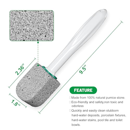 Pumice Stone Toilet Bowl Cleaner with Long Handle - 5 Pack