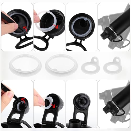 4pcs Gasket Replacement for Takeya Actives, Silicone Sealing Ring Compatible with Takeya Actives 18/24/32/40oz Water Bottle Lid Gasket Replacement for Takeya Actives