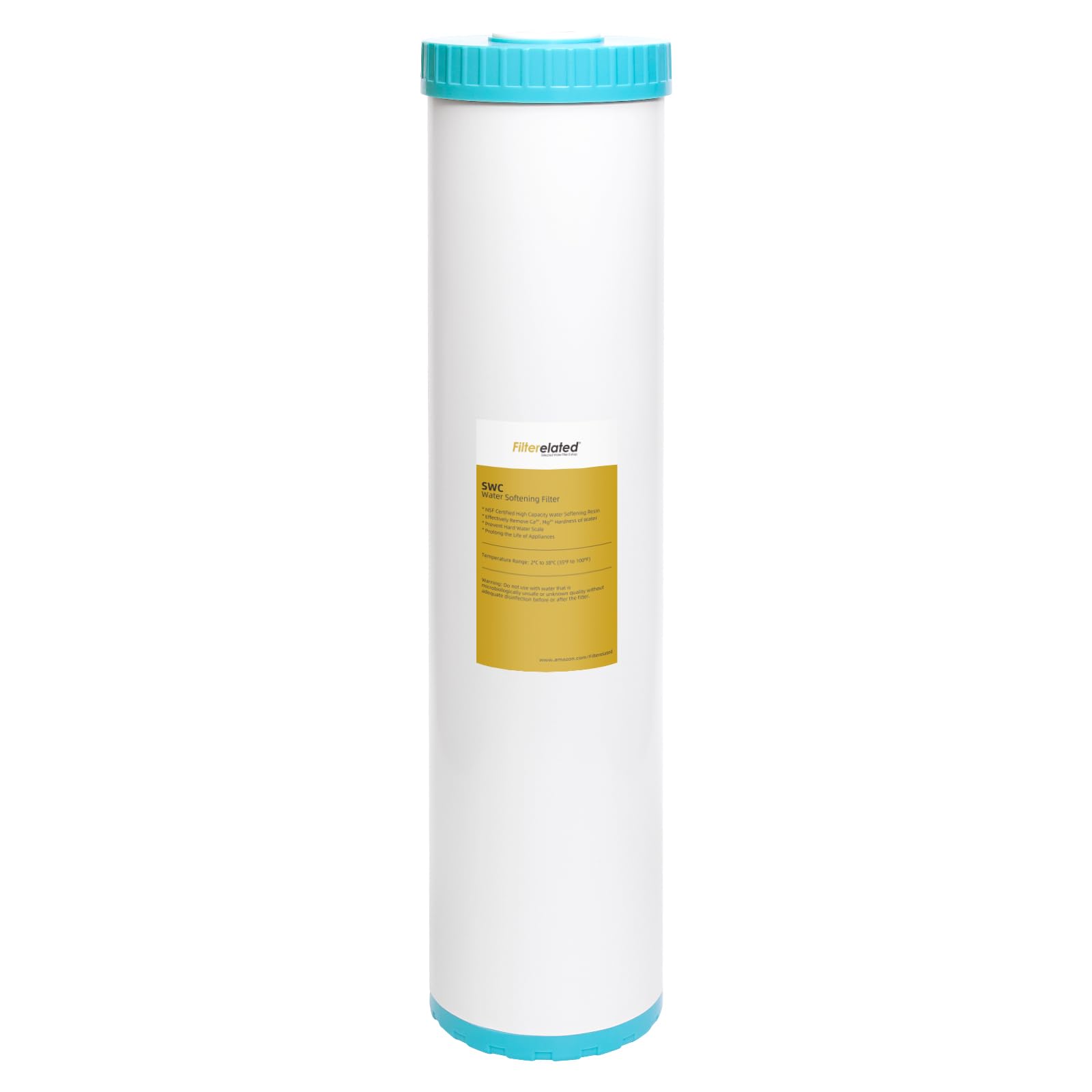 Filterelated Water Softener Filter Cartridge, 4.5 x 20 Inch Whole House Replacement, Fits Standard 4.5"x20" Housings, Removes Hardness & Prevents Scale