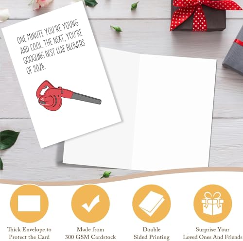 RPJIEKINXU Leaf Blower Birthday Card - Funny Humorous Greeting for All, Variation #3