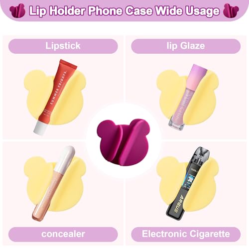 Nottnnut Silicone Lip Gloss and Lipstick Holder for Cell Phone - Blue