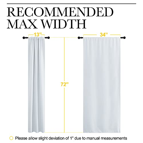 NICETOWN Thermal Insulated Blackout Curtains, 34" x 72", Greyish White, 2-Pack