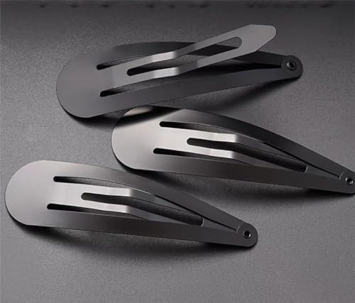 Black Metal Snap Hair Clips 2 Inch No Slip Hair Barrettes for Women