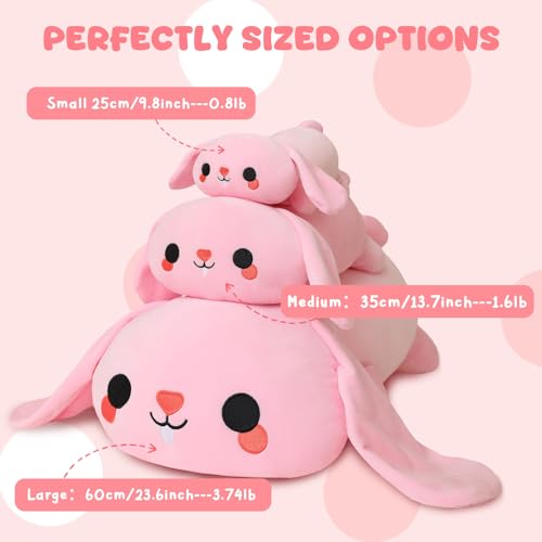 Weighted Bunny Stuffed Animal - Soft Plush Sensory Pillow for Kids & Adults