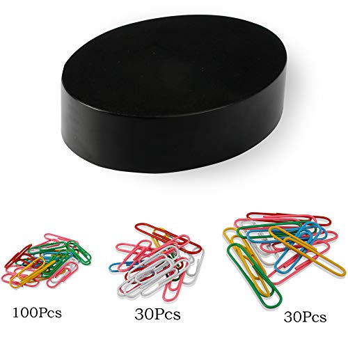Awsaccy Magnetic Paper Clip Holder - Black Desk Organizer with 160 Clips
