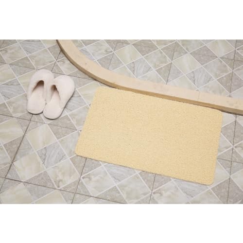 Non-Slip PVC Shower Mat 40x60cm - Easy Clean Bath Mat in Yellow