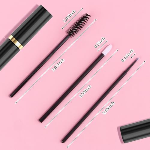 CUBACO 600PCS Disposable Eyelash Spoolies, Lip Brushes & Micro Swabs