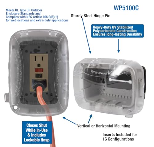 Intermatic WP5100C Extra-Duty Single Gang Weatherproof Outlet Cover