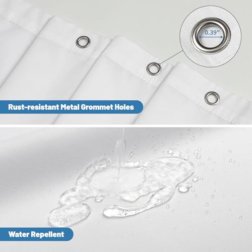 Water-Repellent Shower Curtain Liner - 72x72 White Polyester