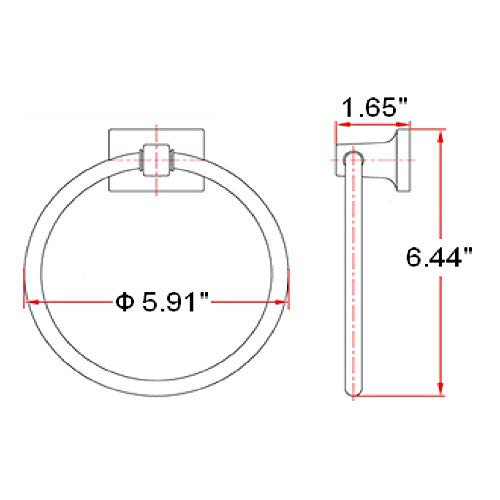 Design House Millbridge Towel Ring - Polished Chrome Wall Mount Holder