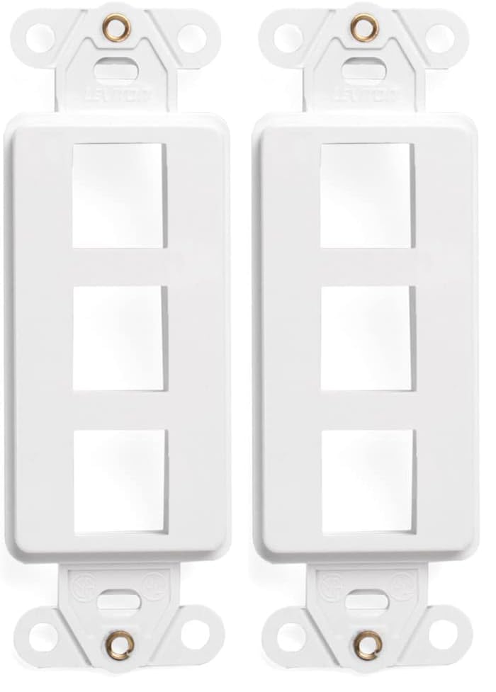 Leviton QuickPort Decora Insert, 3-Port, White, 2-Pack