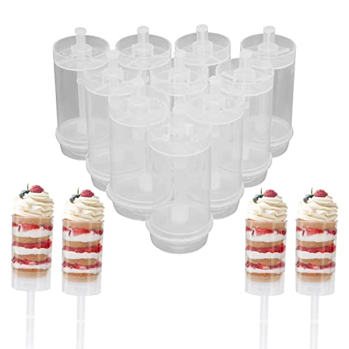 Cake Push Pop Containers with Lids - 10 Pack Food-Grade Dessert Molds
