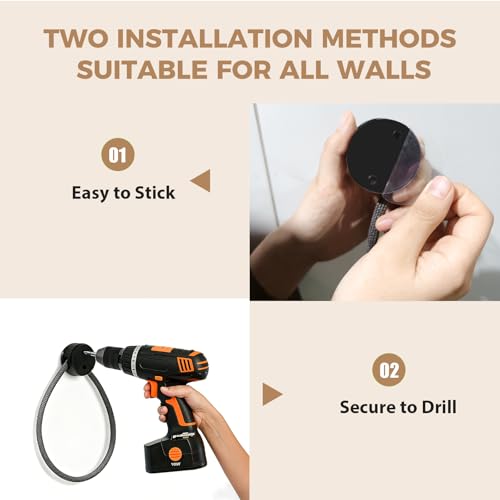 Rope Toilet Paper Holder - Wall-Mounted Matte Black Dispenser