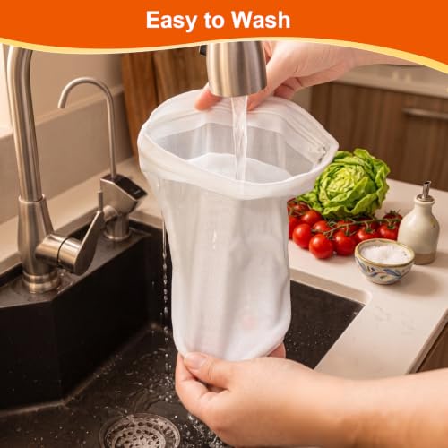 Nut Milk Strainer Bag Set with Stainless Steel Handle - 4 Piece Kit