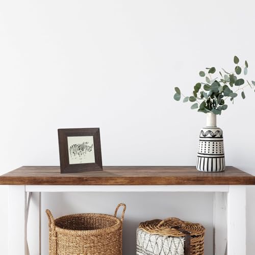 CORE ART 4x4 Picture Frame, Rustic Brown Solid Wood Farmhouse Decor