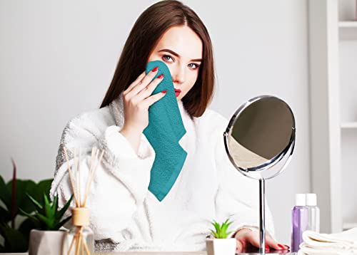 Utopia Towels 24-Pack 100% Cotton Washcloths - 12x12 Inch, Turquoise
