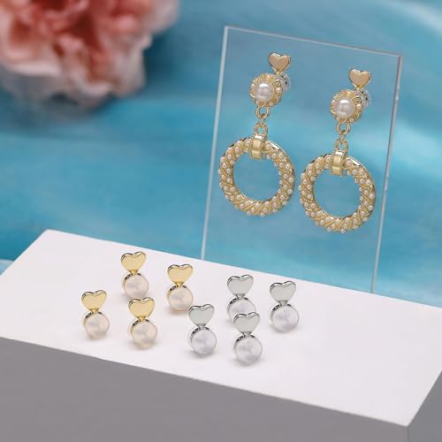 Silicone Earring Lifters for Droopy Ears and Heavy Earrings White Gold
