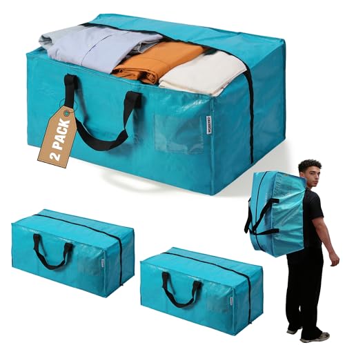 WORKPRO Extra Large Heavy Duty Moving Bags - 2 Pack with Backpack Straps