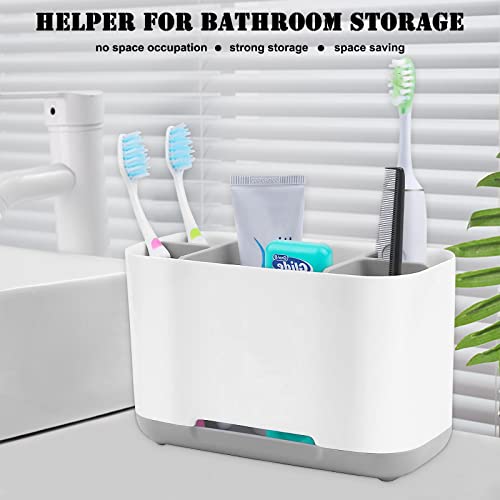 Cerpourt Large Toothbrush Holder, Anti-Slip Electric Toothbrush Organizer - Grey