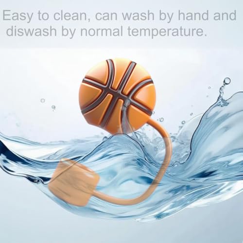 Silicone Straw Cover for Stanley Cup - 10mm Basketball Topper