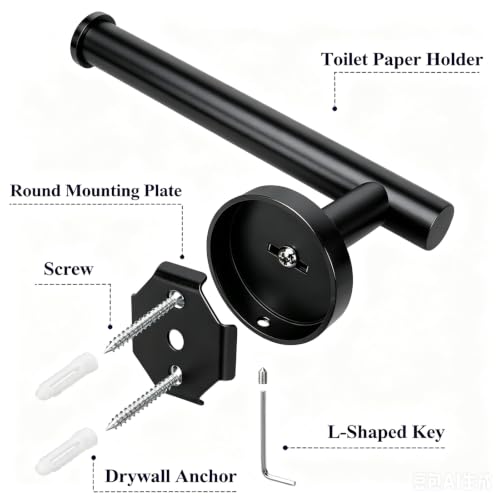 Matte Black Toilet Paper Holder Wall Mount - 1 PCS Stainless Steel