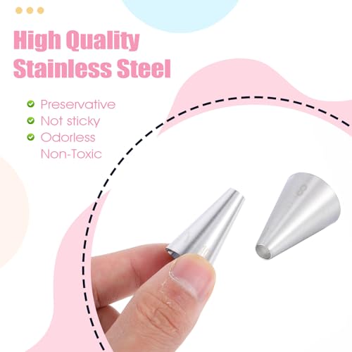 Cobee 10Pcs Stainless Steel Round Piping Tips Set for Cake Decorating