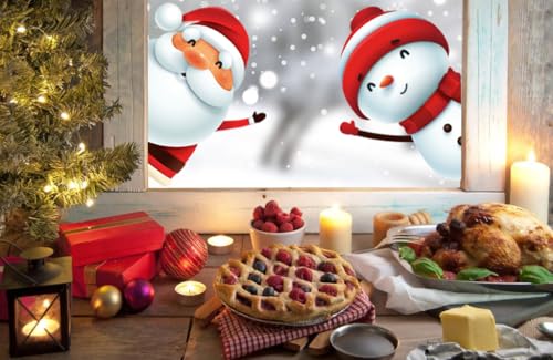 130PCS Christmas Window Stickers Snowflakes Santa Reindeer Holiday Decor