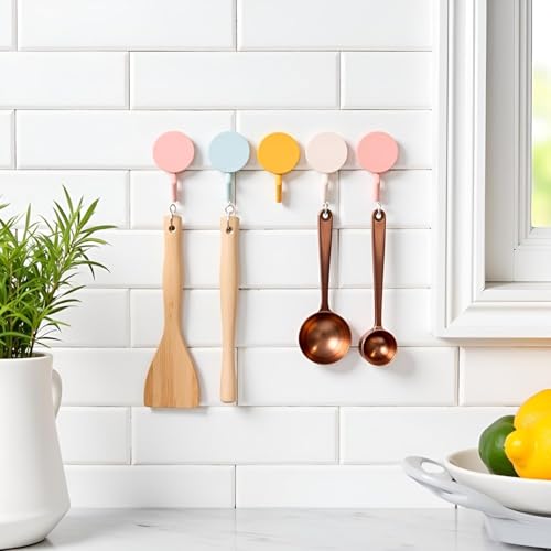 5-Piece Self-Adhesive Wall Hooks Cute Decorative Towel and Key Holders