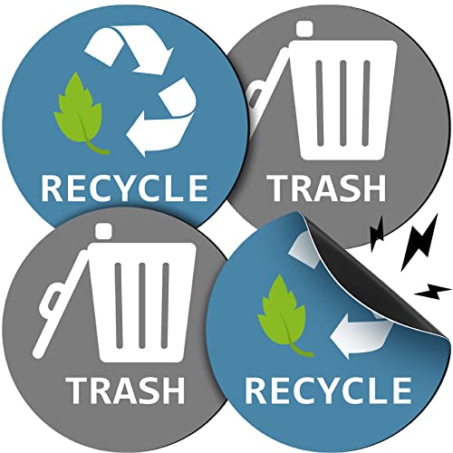 Chinco 8 Pcs Trash and Recycling Magnets for Cans - 3 Inch