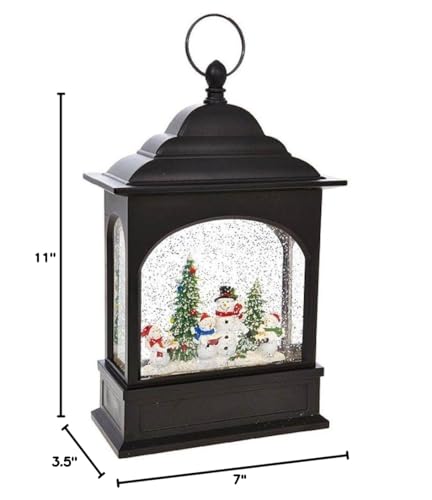 Lighted Snowman Caroler Water Lantern with Glitter and Music - 11 Inch Christmas Decor
