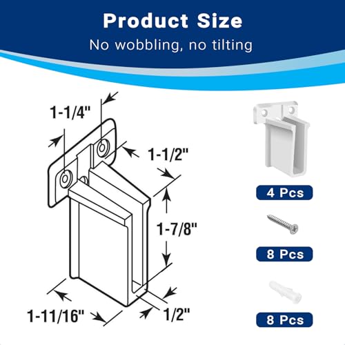 Hufopik 4-Pack Wire Shelf End Brackets for Closet Systems