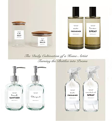 36 Waterproof Label Stickers for Bottles - Minimalist Farmhouse Design