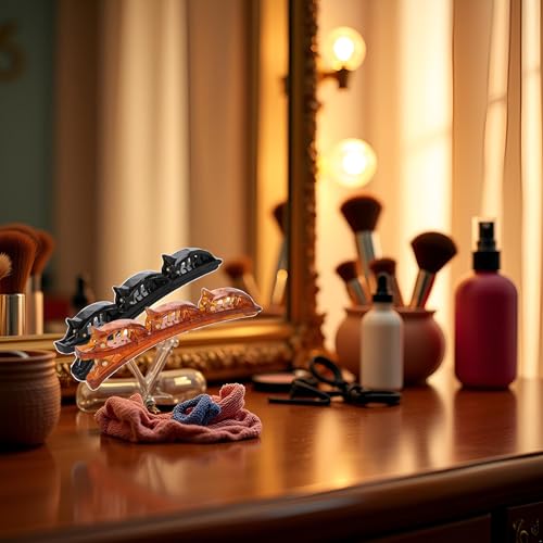 Cauaoa Braided Hair Clips for Women - 2 Pcs Duckbill Sectioning Barrettes
