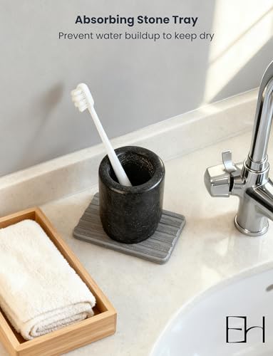Natural Diatomite Soap Tray - Fast Drying Stone Dish for Sink