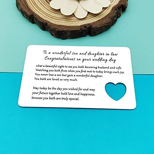 Engraved Wedding Wallet Card for Son & Daughter-in-Law Gift