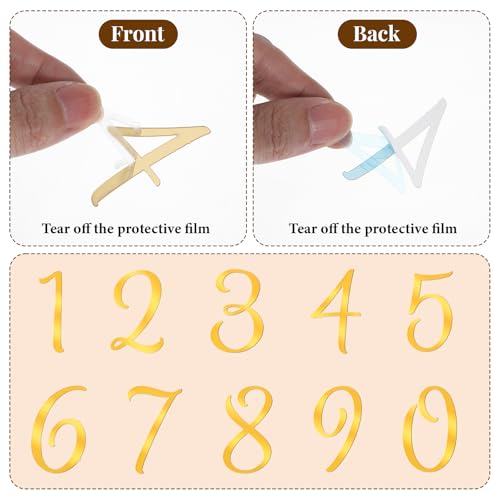 20 Pcs Gold Acrylic Number Cake Toppers for Birthdays & Weddings
