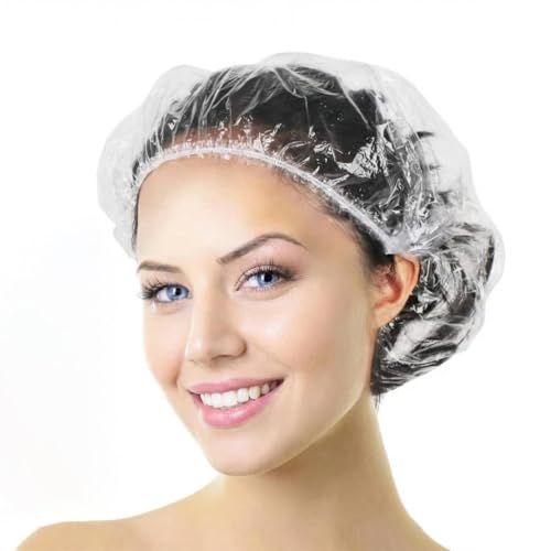 Aquior Disposable Shower Caps - 30 Pack Large Waterproof Plastic Bath Caps