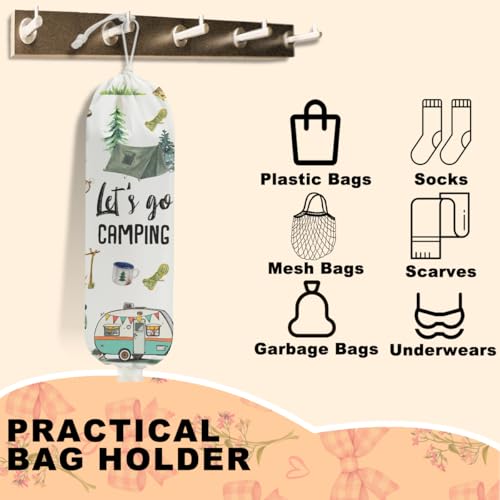 CQM Camping Fun Plastic Bag Holder - Reusable Grocery Storage Dispenser