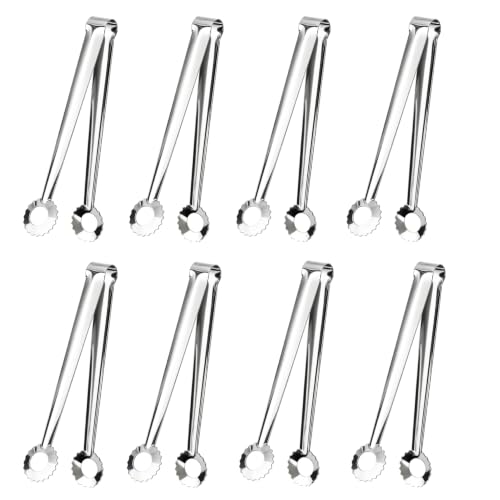 Kzovone 8-Pack 7-Inch Stainless Steel Serving Tongs
