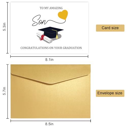 Obbyidk Graduation Card for Son - High-Quality, Blank Inside