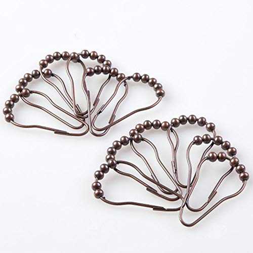 iDesign Bronze Shower Curtain Rings - Set of 12, Smooth Gliding