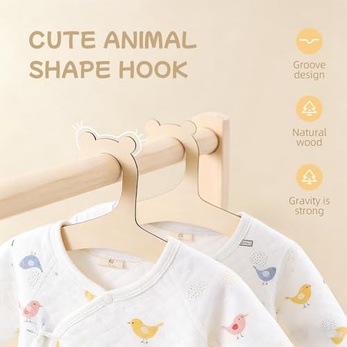 TAHULIK 15-Piece Wooden Baby Hangers - Smooth Non-Slip Nursery Clothes Hangers