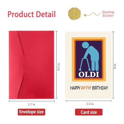 Funny 60th Birthday Card for Men & Women, Premium Quality