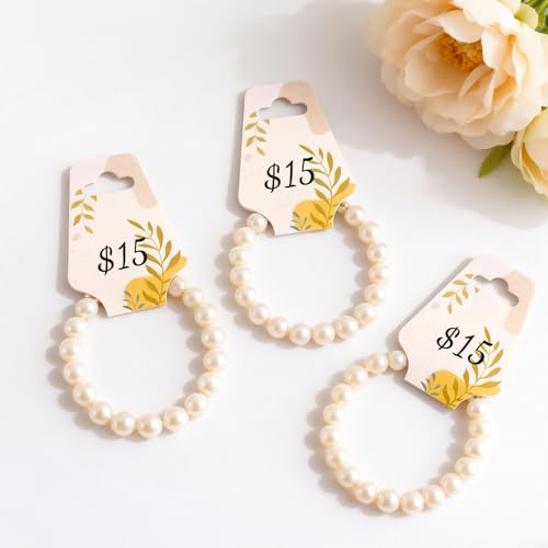 Joycraft 100Pcs Self-Adhesive Jewelry Display Cards - 4.7x1.7 in