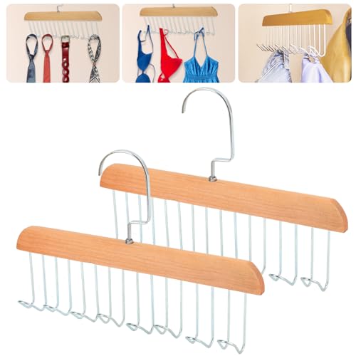 2-Pack 360° Swivel Anti-Slip Coat Rack Hangers for Closet