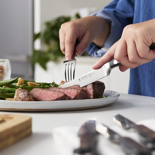 Black Stainless Steel 4-Piece Steak Knife Set - Razor-Sharp, German Designed