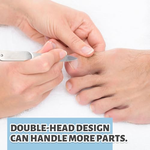Jingmore 3-Piece Stainless Steel Nail File Set with Case for Thick Nails